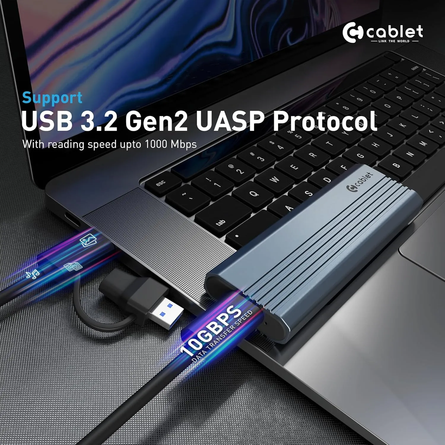 Cablet SSD Casing NVMe Enclosure Type-C (MS902-C3) view 4